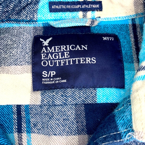 AMERICAN EAGLE Men’s long sleeve button down flannel- Small - Picture 5 of 7
